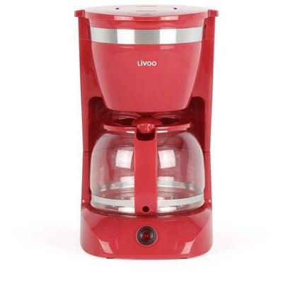 Elektrisch koffiezetapparaat - LIVOO - DOD163RC - 800 W - 1,25 L - 12 kopjes - Rood