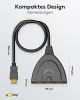 Goobay Goobay 58488 HDMI Switcher Umschalter 3 in 1 out Erweiterung Kabel 4K Manuell HDMI-switch 3 poorten Vergulde connectoren, ARC (Audio Return Channel), - thumbnail