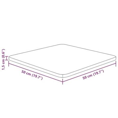 Tafelblad vierkant 50x50x1,5 cm onbehandeld massief eikenhout - thumbnail