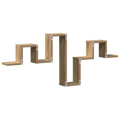 Wandplank met plank artisanaal eikenkleurig 104.5 x 10 x 43 cm