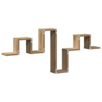 Wandplank met plank artisanaal eikenkleurig 104.5 x 10 x 43 cm - thumbnail