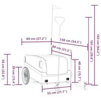 Fietstrailer 45 kg ijzer zwart en blauw - thumbnail