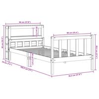 Bedframe met hoofdbord massief grenenhout wasbruin 160x200 cm - thumbnail
