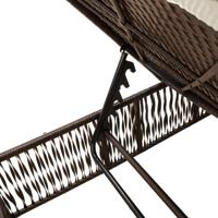Ligbed met kussen poly rattan bruin - thumbnail