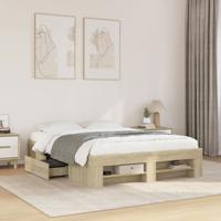 Bedframe zonder matras hout sonoma eikenkleurig 120x200 cm - thumbnail