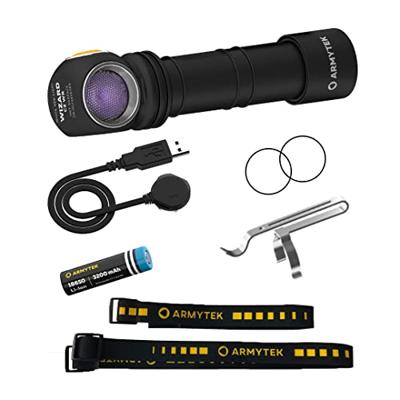 ArmyTek Wizard C2 WUV White & Ultraviolet Hoofdlamp werkt op een accu LED Met magneethouder 1100 lm 3 h 65 g