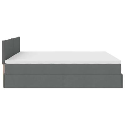 Ottoman bed met matrassen en LED's 200x200cm stof donkergrijs