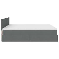Ottoman bed met matrassen en LED's 200x200cm stof donkergrijs - thumbnail