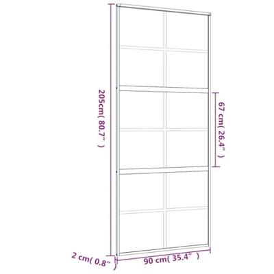 VidaXL Schuifdeur 90x205 cm mat esg-glas en aluminium goudkleurig