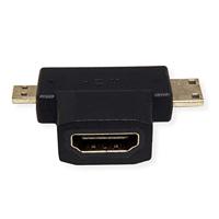 VALUE HDMI T-Adapter, HDMI - HDMI Mini + HDMI Micro - thumbnail