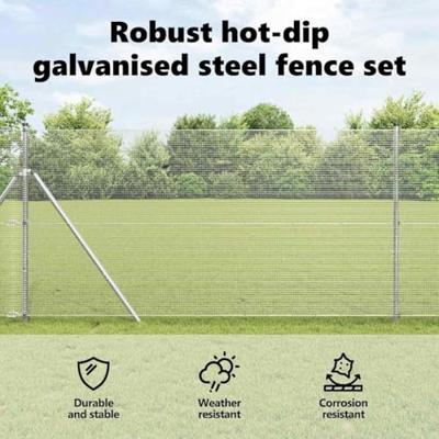 VidaXL Afrasteringspaal zilver 10 x 1 m (12 x 12 mm gaas) staal