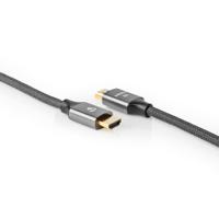 Ultra High Speed HDMI-Kabel | HDMI-Connector - HDMI-Connector | Gun Metal Grey | Gevlochten Kabel | 1,0 m - thumbnail
