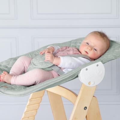 2-in-1 omvormbare kinderstoel - ROBA - BORN UP - Inclusief matgroene 'Roba Style' verstelbare wipstoel - Natuurlijk hout