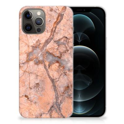 iPhone 12 Pro Max | TPU | Siliconen hoesje | Marmer Oranje