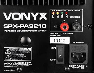 Vonyx SPX-PA9210 1000 W Trolley met PA-geluidssysteem Zwart