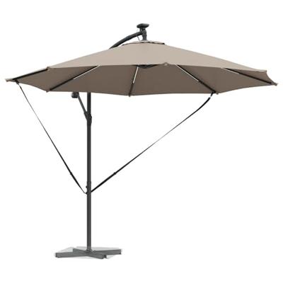 VidaXL Parasol taupe 294 x 294 x 248 cm polyester en aluminium VidaXL Parasol taupe 294 x 294 x 248 cm polyester en aluminium