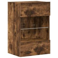 Wandkasten met LED-verlichting voor tv 2 st 40x30x60,5 cm gerookt eikenkleurig - thumbnail