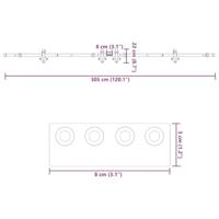Doos met onderdelen voor schuifdeur 305 cm staal zwart - thumbnail