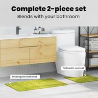 Antislip Badmat Set 2 pcs Groen PP - thumbnail