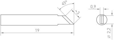 Weller RT7 Soldeerpunt Mespunt 45° Grootte soldeerpunt 2.2 mm Lengte soldeerpunt: 20 mm Inhoud: 1 stuk(s)