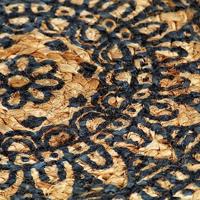 VidaXL Placemats 4 st rond 38 cm jute donkerblauw - thumbnail