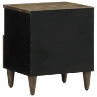 Nachtkastje 40x33x46 cm massief mangohout lichtgrijs - thumbnail