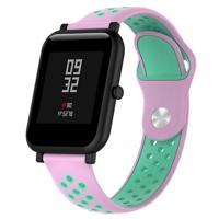 Dubbele kleur siliconen Sport polsband voor Huawei Watch serie 1 18mm (Mint groen + licht roze) - thumbnail