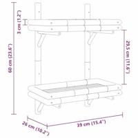 Wandplank met plank Wandgemonteerd Bruin 45 x 26 x 60 cm Bamboe - thumbnail