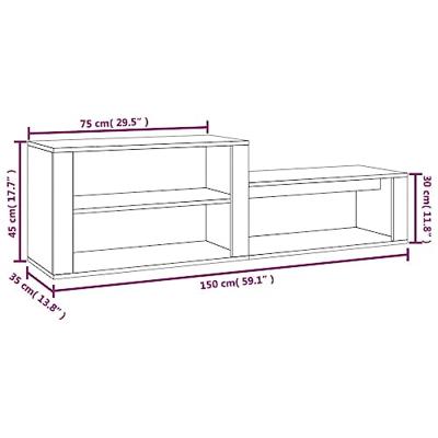 Schoenenkast 150x35x45 cm bewerkt hout betongrijs