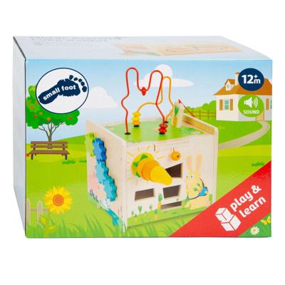 Small Foot houten activiteitenkubus en motoriekspiraal konijn