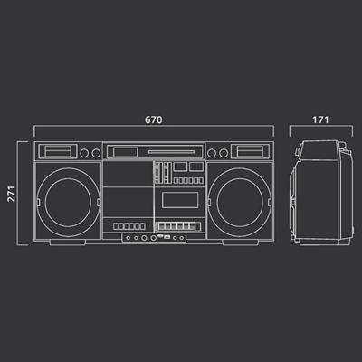 Muse M-380GB - Ghettoblaster met, FM, CD, cassette, USB, SD, 80 Watt Muse M-380GB - Ghettoblaster met, FM, CD, cassette, USB, SD, 80 Watt