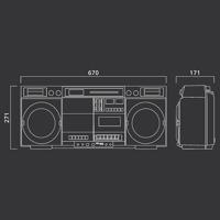 Muse M-380GB - Ghettoblaster met, FM, CD, cassette, USB, SD, 80 Watt - thumbnail