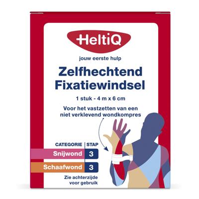 HeltiQ Zelfhechtend Fixatiewindsel 4mx6cm HeltiQ Zelfhechtend Fixatiewindsel 4mx6cm