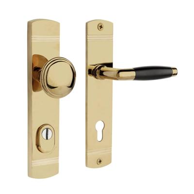 De Oude Deurklink Retro buitendeurbeslag knop/klink PC92 glanzend messing