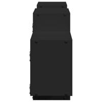 Wandschap 129x18x42 cm bewerkt hout zwart - thumbnail