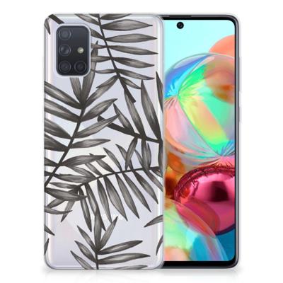 Samsung Galaxy A71 | TPU Case | Leaves Grey Samsung Galaxy A71 | TPU Case | Leaves Grey