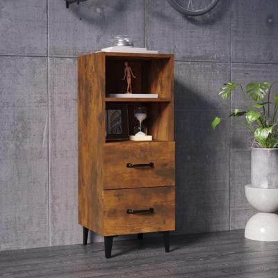 Dressoir 34,5x34x90 cm bewerkt hout gerookt eikenkleurig