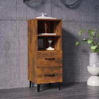 Dressoir 34,5x34x90 cm bewerkt hout gerookt eikenkleurig - thumbnail