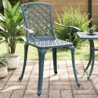 Tuinstoelen 2 st gietaluminium groen - thumbnail