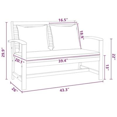 Tuinbank Bruin 110 x 64 x 76.5 cm Massief teakhout Tuinbank Bruin 110 x 64 x 76.5 cm Massief teakhout