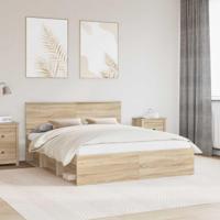 Bedframe met hoofdeinde Sonoma 160 x 200 cm Massief grenenhout - thumbnail