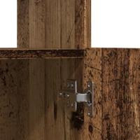 Hoge kast 92x33x140 cm bewerkt hout oud houtkleurig - thumbnail