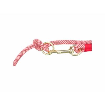 TRIXIE SOFT ROPE HONDENRIEM VERSTELBAAR ROOD / CREME 200X1 CM - thumbnail