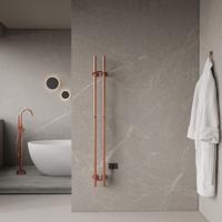 Elektrische Staafhanddoekradiator Dubbel BWS Roku 120 Watt 150 cm Geborsteld Koper - thumbnail