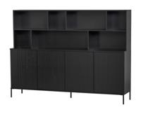 WOOOD Wandkast 'New Gravure' Grenen, 150 x 200cm, kleur Zwart - thumbnail
