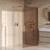 BRAUER Orion inloopdouche brons glas 120x200 incl. glascoating Geborsteld Goud PVD - thumbnail