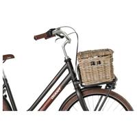 Rotan Fietsmand Met Klep Medium Naturel - thumbnail