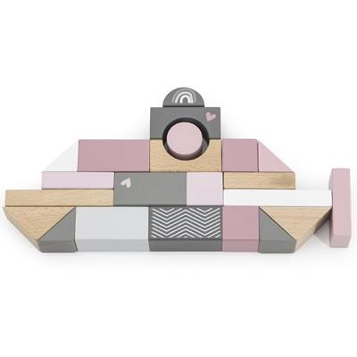 Label Label Houten blokken 50 stuks roze - thumbnail