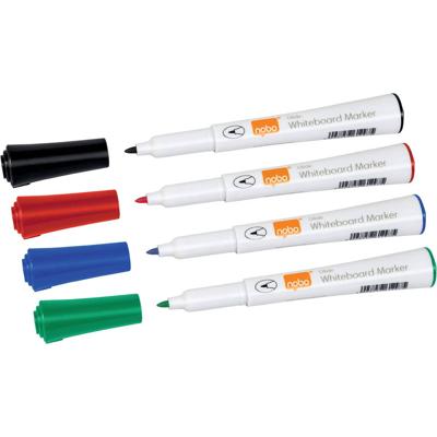 Whiteboardmarker Nobo Glide rond assorti 1mm 4st | 10 stuks