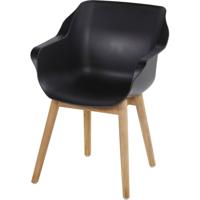 Hartman Tuinstoel 'Sophie Teak' met armleuning, kleur Zwart - thumbnail
